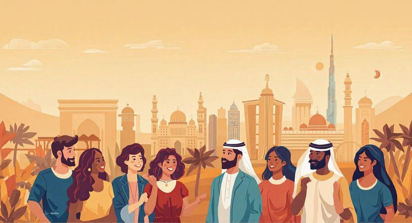 An aerial view of the stunning Sheikh Zayed Grand Mosque in Abu Dhabi.