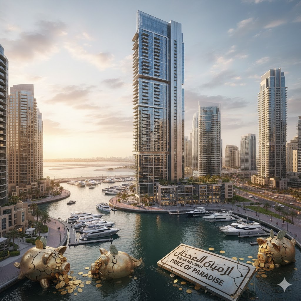 Comparison chart of housing and lifestyle costs across Dubai, Abu Dhabi, and Sharjah for 2026.