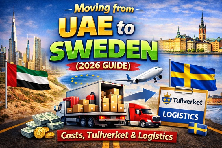 Scenic view of the Stockholm waterfront representing international movers Dubai to Stockholm.